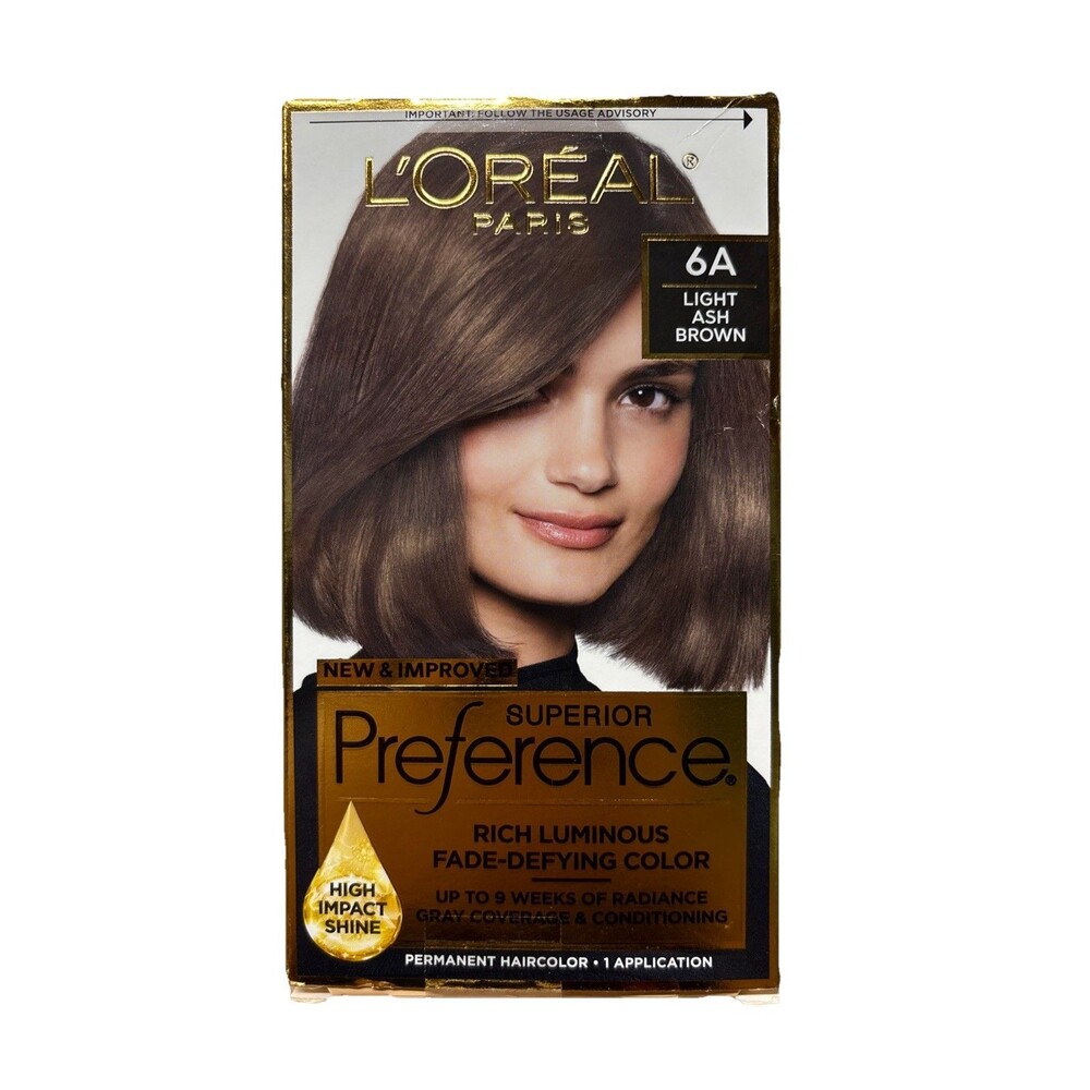 L'Oreal Superior Preference Permanent 6A Light Ash Brown High Impact Shine NEW